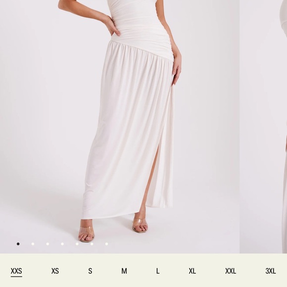 Strapless Slinky Maxi Dress With Split - Ivory - Picture 3 of 3